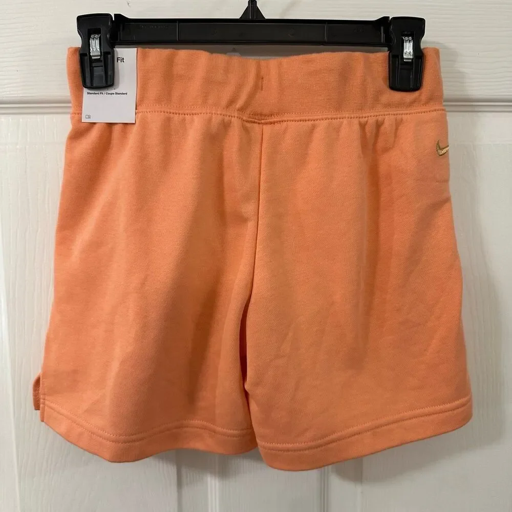 Nike Sportswear Club Big Kids' (Girls') French Terry Shorts in Pink Coral Medium